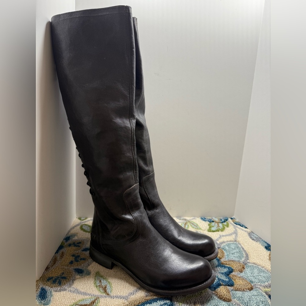 Bed Stu Knee High Back Lace Side Zip Boots 11 NWT